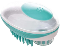 Щетка для мытья животных  с дозатором для мыла Рубиз, зеленая, 11,5х7,5см Mpets				