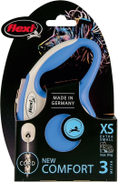 Рулетка Флекси (Flexi) New Comfort XS 3м до 8кг (трос) синяя