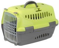 Переноска для животных "Турне" M спрозрачной пластиковой дверцей 48*32*32 см зеленая
