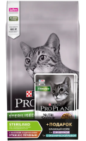 Сухой корм Pro Plan для стерилизованных кошек с уткой и печенью + 2 пауча (1.5kg+2x85g)