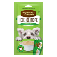 Деревенские лакомства 4х10 г нежное пюре для собак из мяса индейки