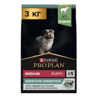 PRO PLAN OPTIDIGEST Сухой корм для Щенков средних пород, ягненок и рис, 3 кг