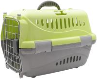 Переноска  "Турне" L АВИА с метал. дверцей (коврик + ремень) 54,5*36*34 см зеленая