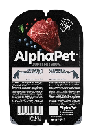 Влажный корм Alphapet Superpremium для взрослых собак оленина и северные ягоды 100 г