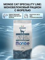 Сухой корм Monge Cat Speciality Line Monoprotein Sterilised для стерил. кошек из форели 1,5к
