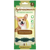 ЗУБОЧИСТИКИ 70 г мятные лакомство с хлорофиллом для собак средних пород 10-25 кг