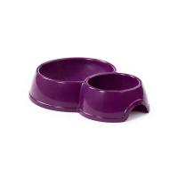 Миска для животных №9 двойная, 246х179 мм, 0,6 литра, 44495