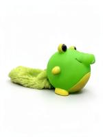 Игрушка для собак Mr.Pet  Крокодил с плюшевым хвостом, винил, 9,5см