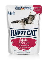 Happy Cat Консервированный корм для кошек, кролик, индейка и морковь в соусе, 100 г