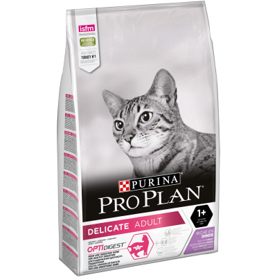 Purina Pro Plan Cat Delicate Сухой корм для кошек с чувствительным пищеварением, индейка, 10 кг
