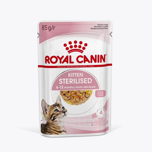 Влажный корм Royal Canin Kitten Sterilised, корм для стерилизованных котят в желе, 28*85 г