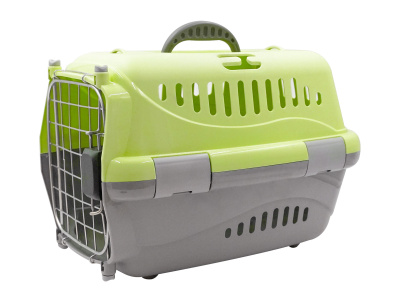18413 Переноска для животных "Турне" L АВИА с металлической дверцей 54,5*36*34 см зеленая