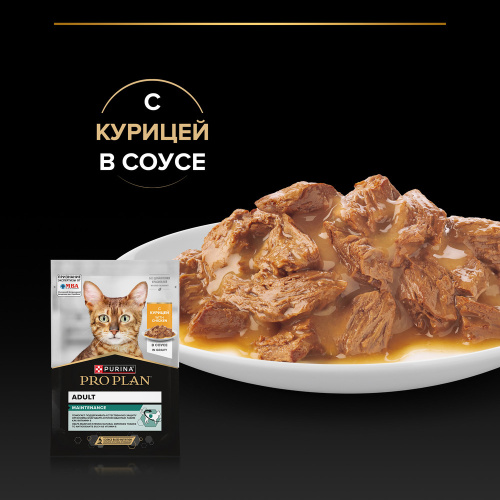 Влажный корм PRO PLAN для кошек  Курица в соусе  85г