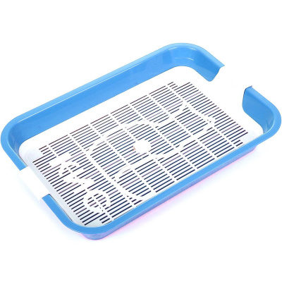 Зооэкспресс 11161 Туалет с сеткой и рамкой-бортиком "МЕГАКИС" (голубой, 42 х 30 х 11)