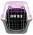 18312 Переноска для животных "Турне" L с металлической дверцей 54,5*36*34 см фиолетовая