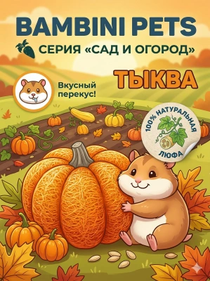 Лакомство для грызунов игрушка Bambini Pets "Тыква" из люфы