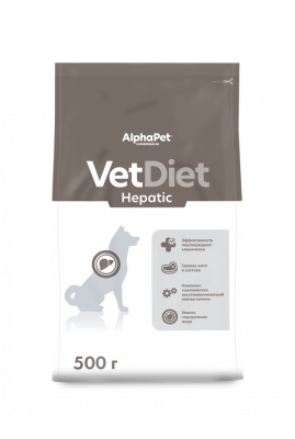 Сухой ветеринарный корм Alpha Pet Hepatic для взрослых собак при заболевании печени 500 гр