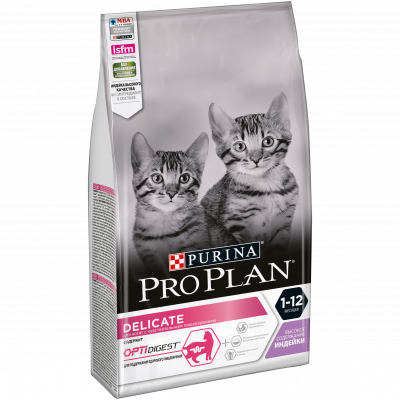 Purina Pro Plan DELICATE Сухой корм для Котят с чувствительным пищеварением, с индейкой, 1,5 кг