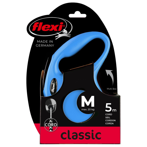 Поводок-рулетка Flexi New Classic cord M 5м 20 кг., голубая