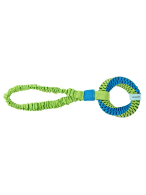 Игрушка-перетяжка Mr.Kranch для собак Плетеное кольцо-спираль на резинке диаметр 12 см голубая