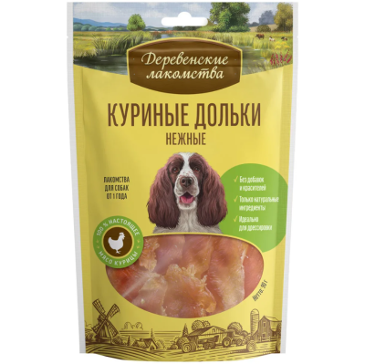 Деревенские лакомства 79711205 для собак Куриные дольки нежные 90г