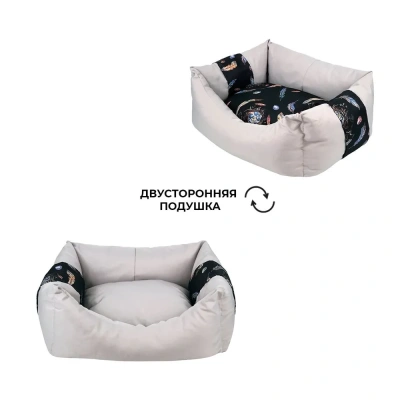 700111 Лежанка пухлик «Птицы» 43*32*21 см светло-серый