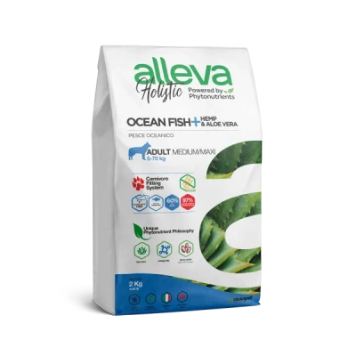 Сухой корм Alleva Holistic Adult Ocean Fish для собак ср.и кр. пород с рыбой конопл. и алое вера 2кг
