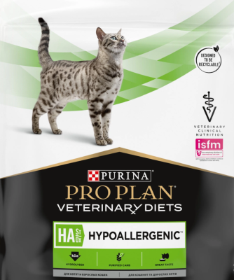 Purina Pro Plan Veterinary Diets HA Сухой ветеринарный корм для кошек при аллергических реакциях, 325 г
