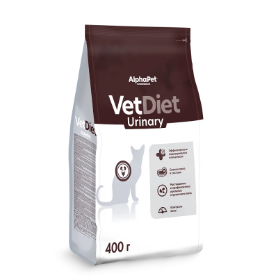Сухой ветеринарный корм Альфа Пет Urinary при заболеваниях нижних отделов моч. путей 400гр