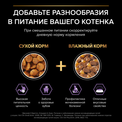 Purina PRO PLAN Original Kitten Корм консервированный для котят, кусочки курицы в желе, 85 г