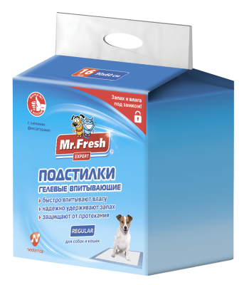 Подстилки Мистер Фреш F503 Expert Regular гелевые впитывающие для собак и кошек 90*60*16шт