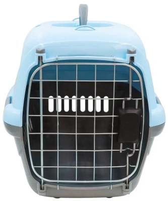 18411 Переноска для животных "Турне" L АВИА с метал. дверцей 54,5*36*34 см голубая