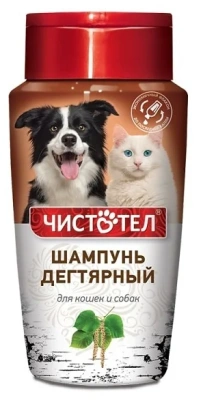 Шампунь Чистотел для кошек и собак от блох и клещей Дегтярный 220 мл