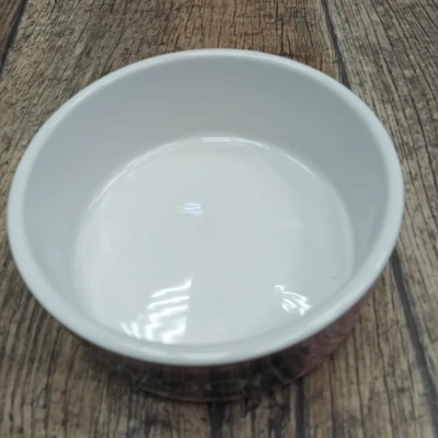 Миска керамическая "Woof", бело-розовая 12,5*5см*440мл