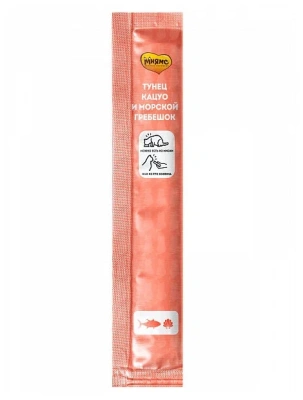 Крем-лакомство Мнямс для кошек тунец Кацуо и морской гребешок 15г