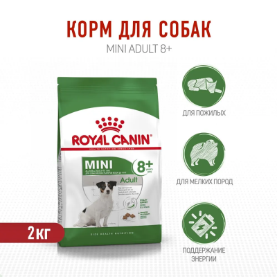Сухой корм Royal Canin Adult Mini для пожилых собак мини пород 8+, 2 кг