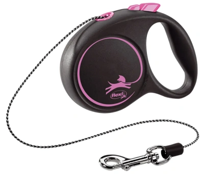 Flexi 56006F Рулетка Black Design XS 3м до 8кг (трос) черно-розовая