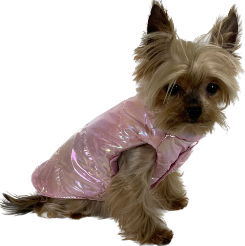 Зимняя водонепроницаемая куртка для питомцев перламутровая розовая S