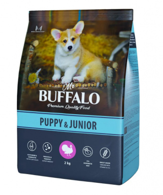 Mr.Buffalo Puppy & Junior Сухой корм для щенков и юниоров с индейкой, 2кг