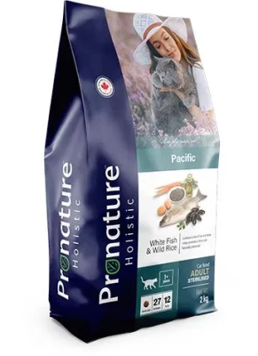 Сухой корм Pronature Holistic Pacific для стерилизованных кошек, океаническая белая рыба с рисом 2кг