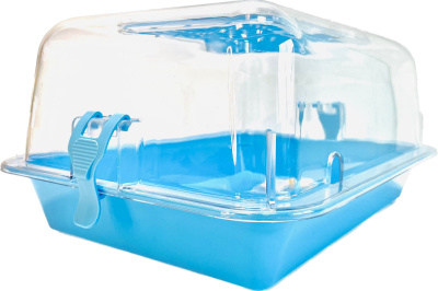 Клетка-террариум Зооэкспресс, для грызунов с пласт. дверкой и комплектацией 33х24х15, малый, голубой