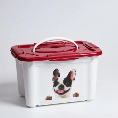 Контейнер для корма Lucky Pet Собаки 5,5л, бордовый