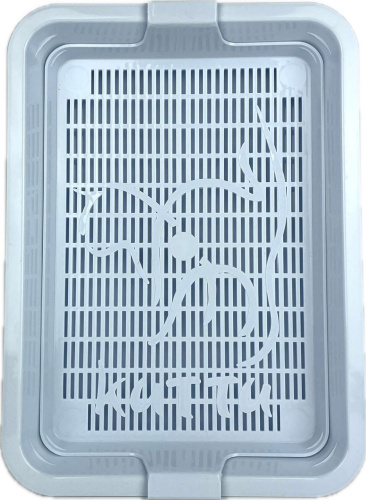 111102 Туалет КИТТИ для кошки с сеткой малый 32,5*23,5*5 см светло-голубой