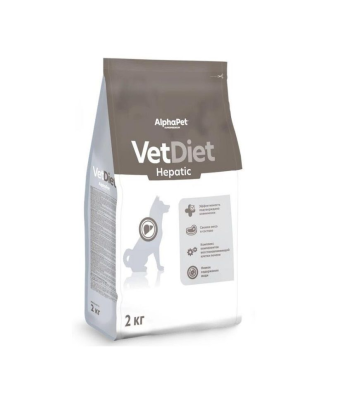 Сухой ветеринарный корм Alpha Pet Hepatic для взрослых собак при заболевании печени 2кг