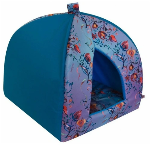ЗООЭкспресс, Дом для животных вигвам "Дикие травы" 46х46х42 см бирюзовый, 721022