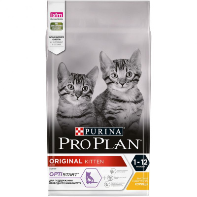 Purina PRO PLAN Original Kitten Сухой корм для котят, курица, 1,5 кг