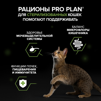 Влажный корм PRO PLAN для стерилизованных кошек Говядина, паштет 75г