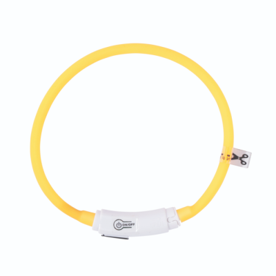 Светящийся ошейник FLASH LED, М, 1.5 x 65 см, оранжевый MPets