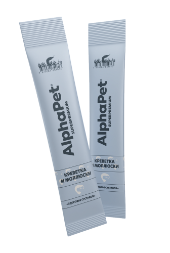 Крем-лакомство Alphapet Superpremium для кошек с креветкой и моллюсками 4х12 г.