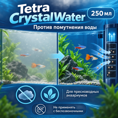 Средство для очистки воды от всех видов мути 250 мл. Tetra Crystal Water